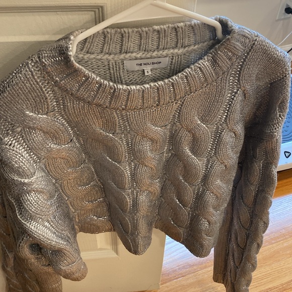 NWT Noli shop metallic silver sweater - Picture 7 of 10
